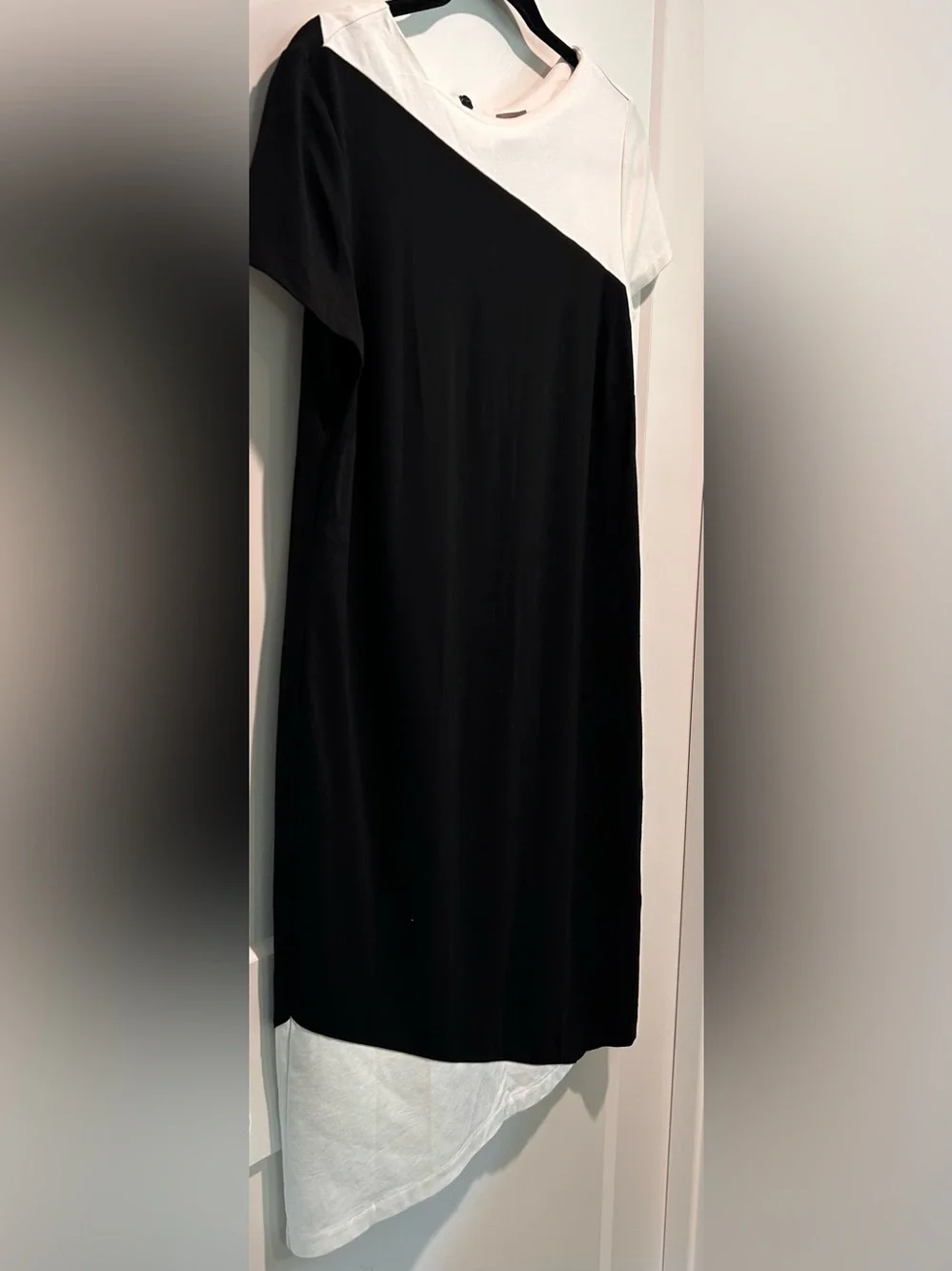 Chico’s Black White Colorblock Mini Shift Dress Medium